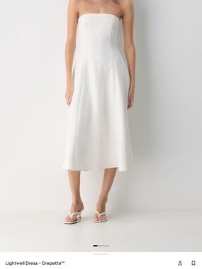 Aritzia White Strapless Midi Dress